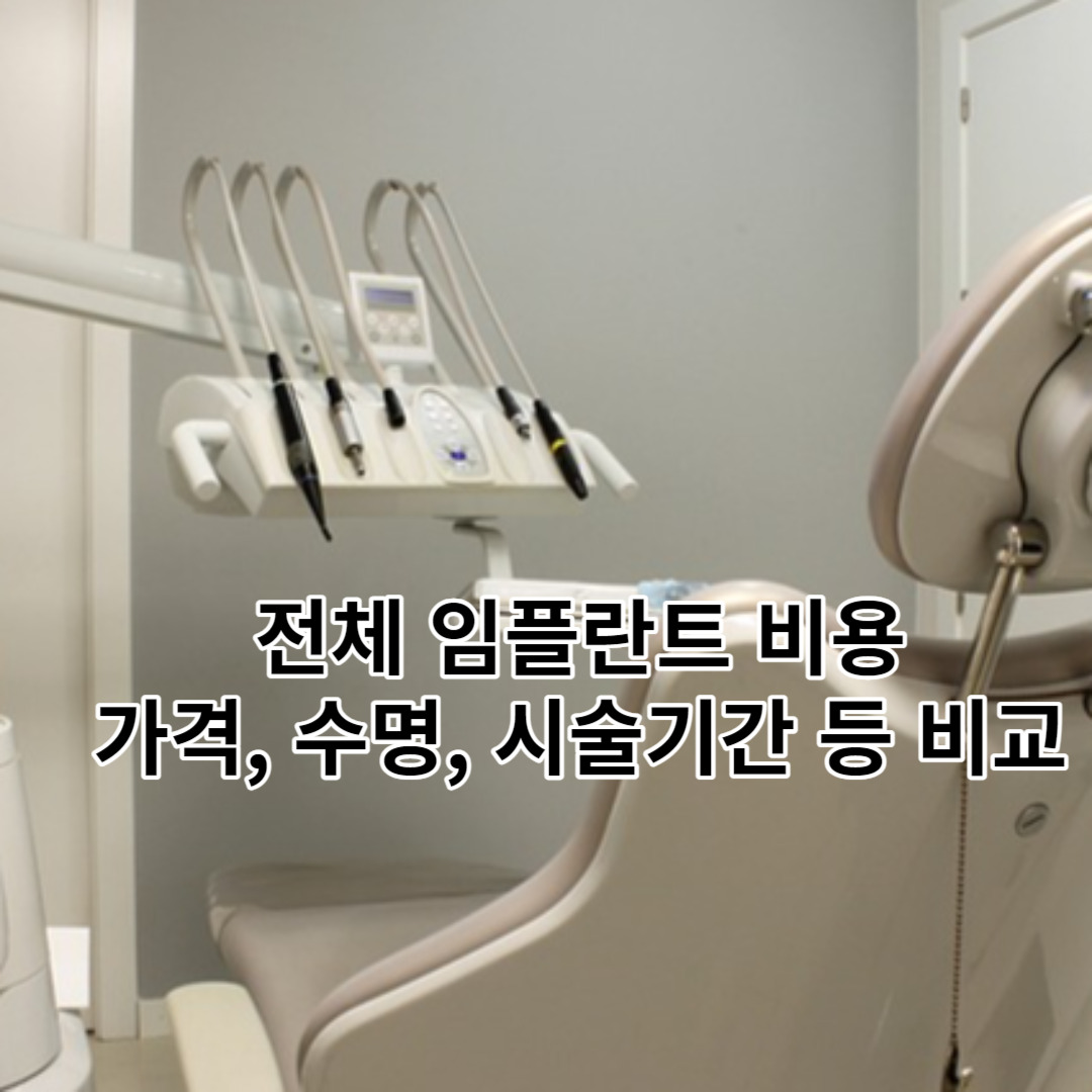 전체 임플란트 비용 얼마면 돼? 가격, 수명, 시술기간 등 비교해보기